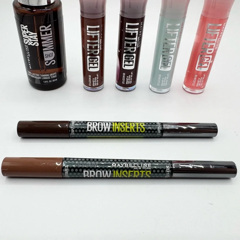 NEW Maybelline Summer Tanning Drops Gel Oil Lip Gloss pens Brow Inserts pencils